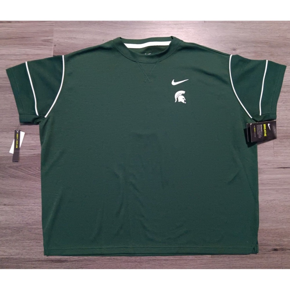 NWT Nike Women's Michigan State Spartans Green Crew‎ T-Shirt Size XL